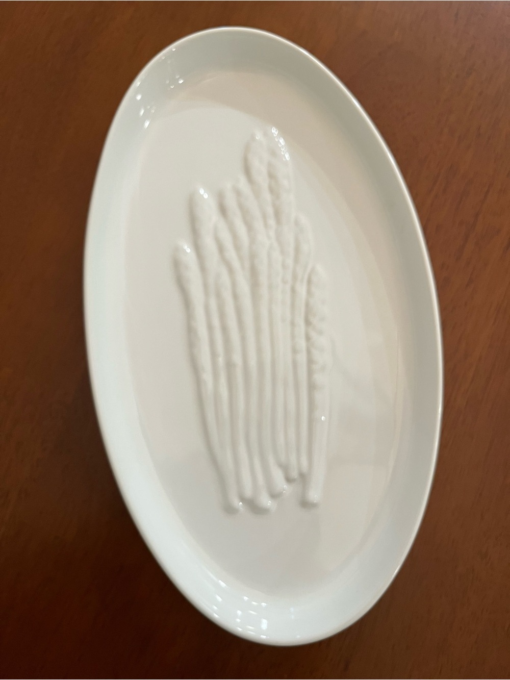 White Oval Ceramic Asparagus Platter
